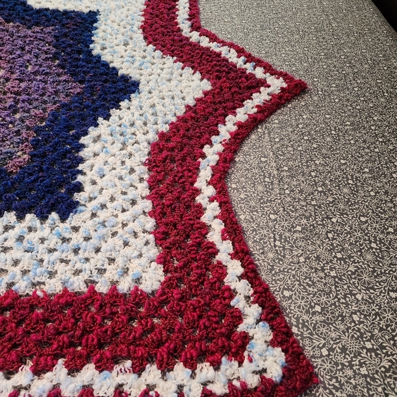 Handcrafted Crocheted Patriotic Afghan Blanket - Picture 3 of 5